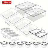 Load image into Gallery viewer, 18pcs BPA Free Clear Plastic Kitchen Food Storage Container (5#)